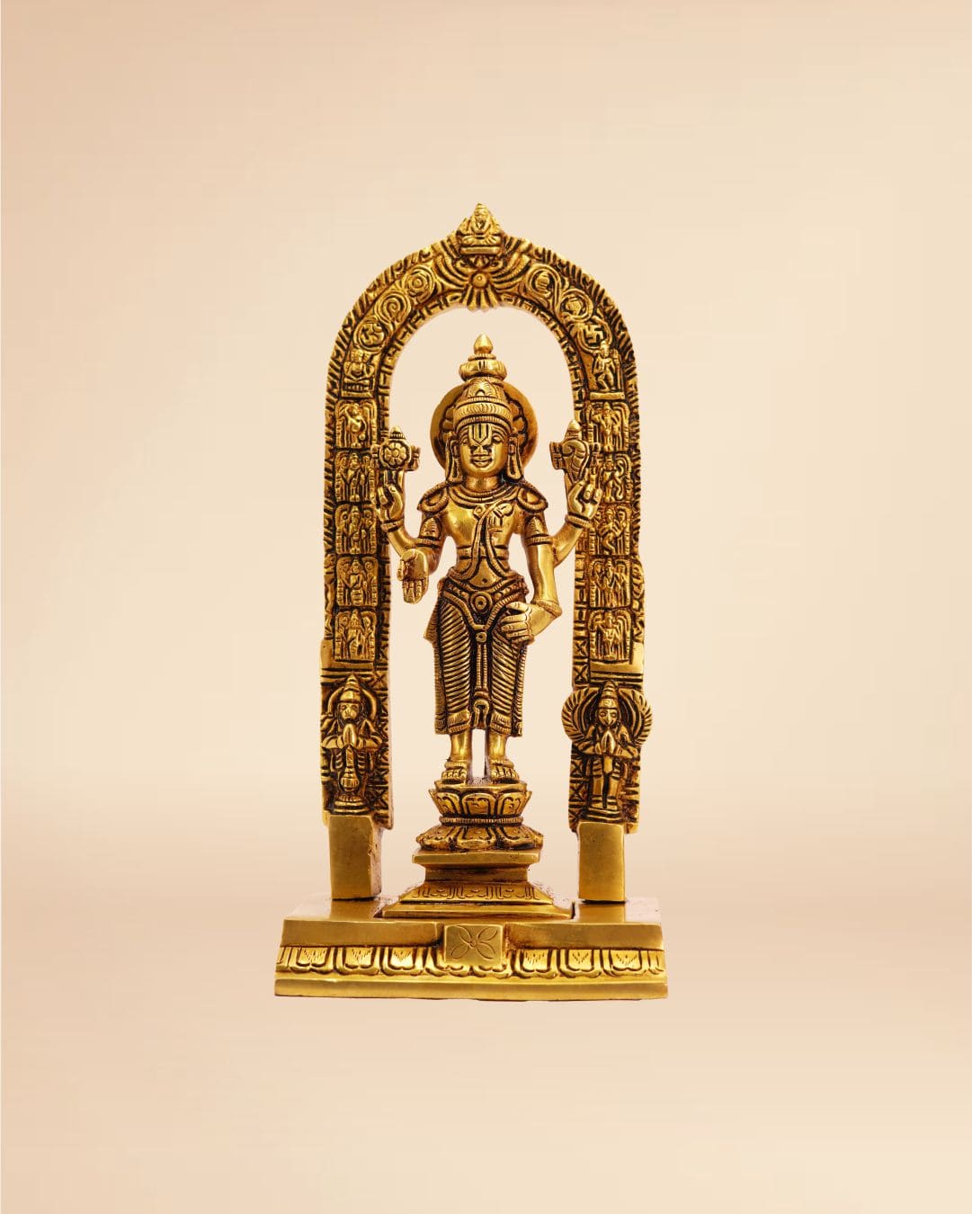 Handcrafted Brass Balaji Idol 15inch x 7inch - Lord Venkateshwara Standing Statue