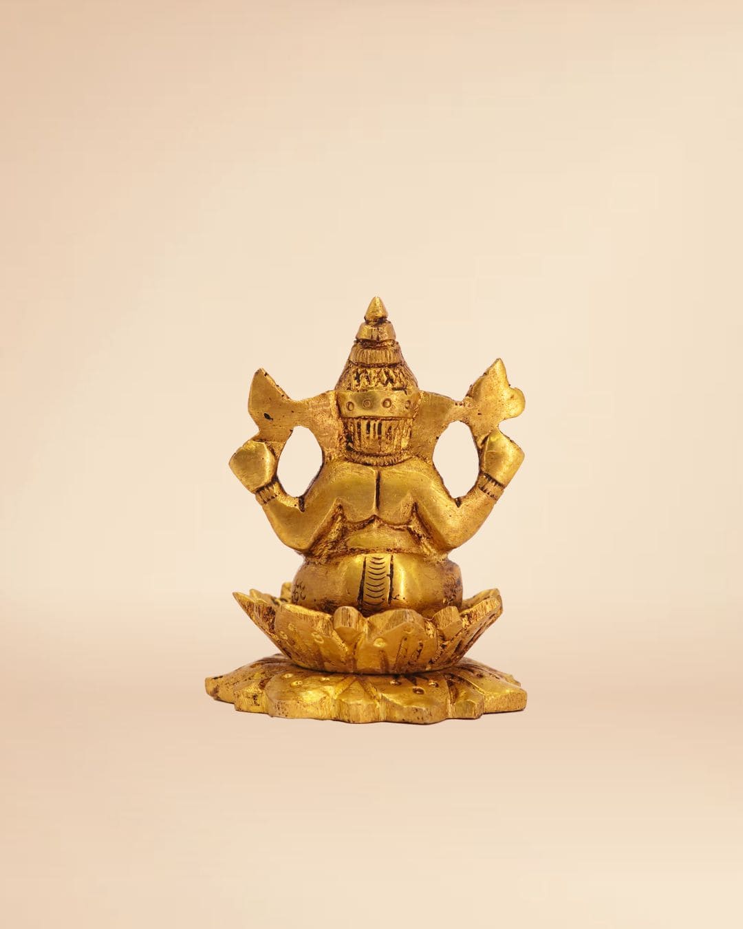 Handcrafted Brass Ganesha Idol 3inch x 2.5inch Auspicious Ganesh Statue for Home & Puja