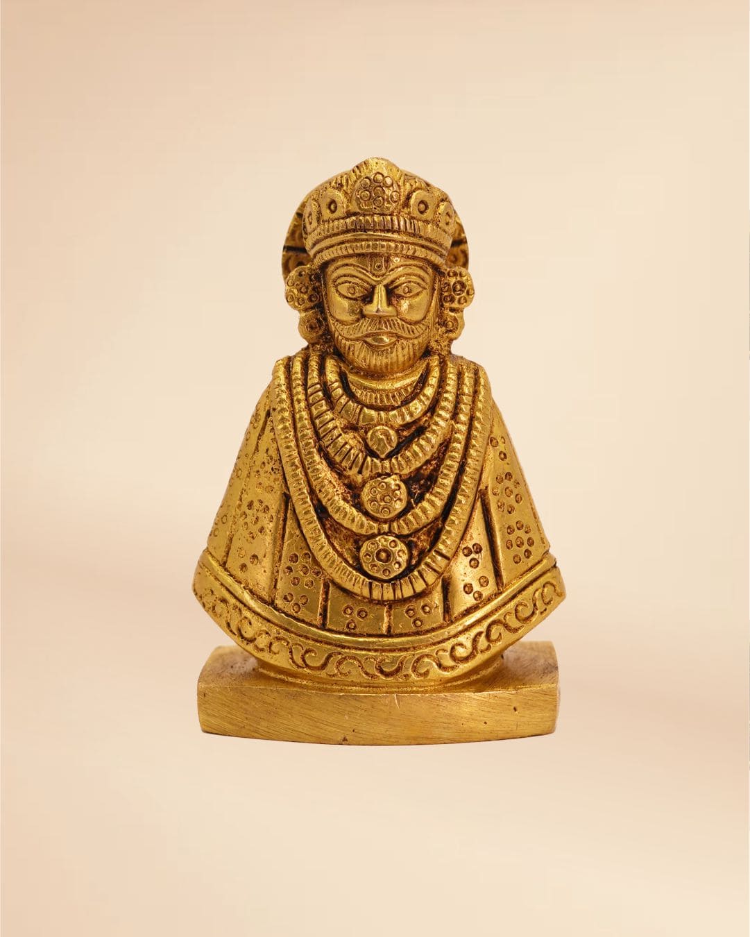 Brass Khatu Shyam Idol 1.5inch x 2inch - Shyam Baba Statue for Puja & Home