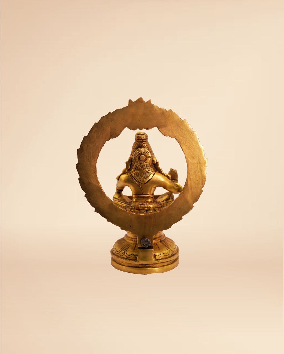 Brass Ayyappa Swami Idol 11inch x 8inch - Lord Ayyappa Statue for Puja