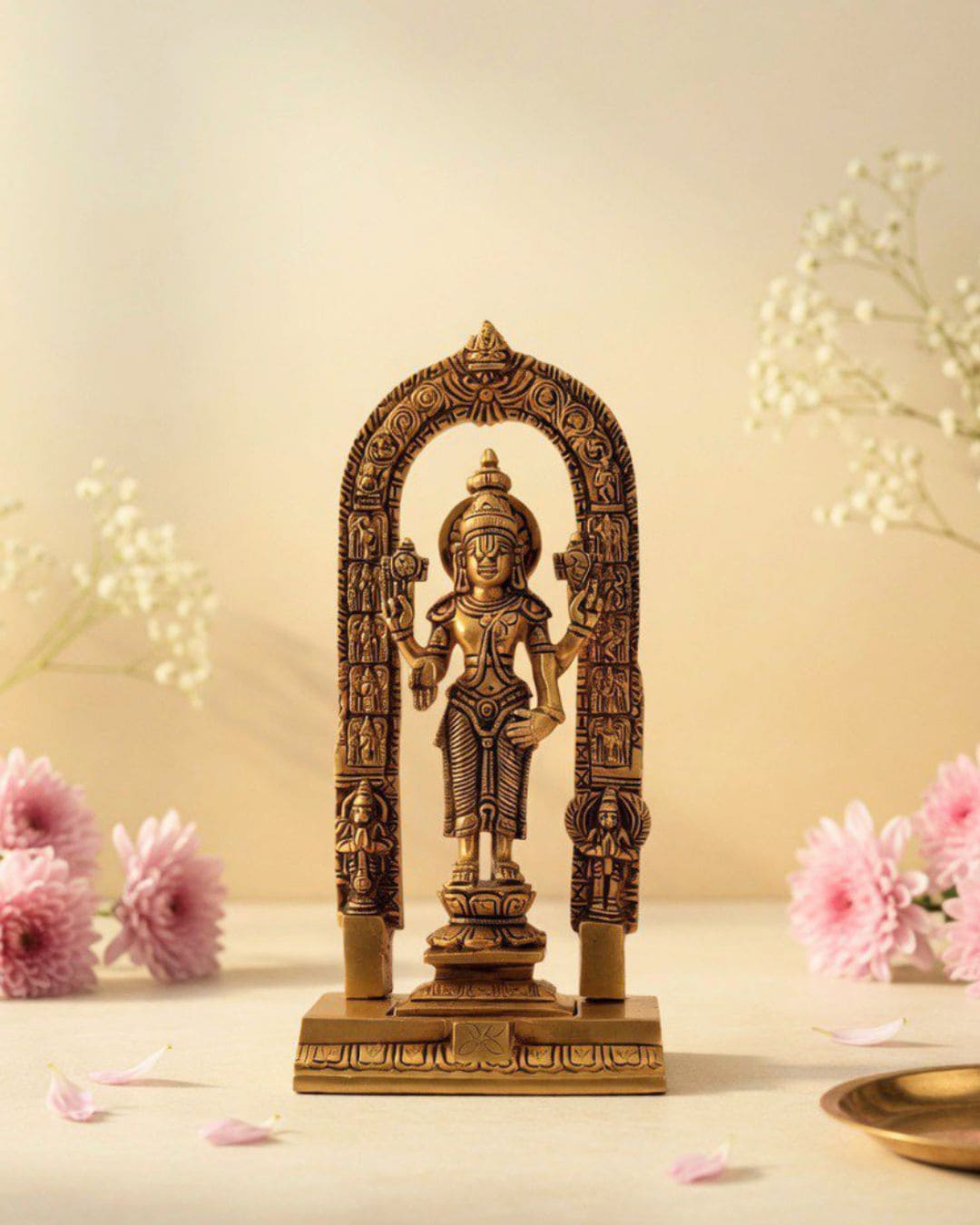 Handcrafted Brass Balaji Idol 15inch x 7inch - Lord Venkateshwara Standing Statue