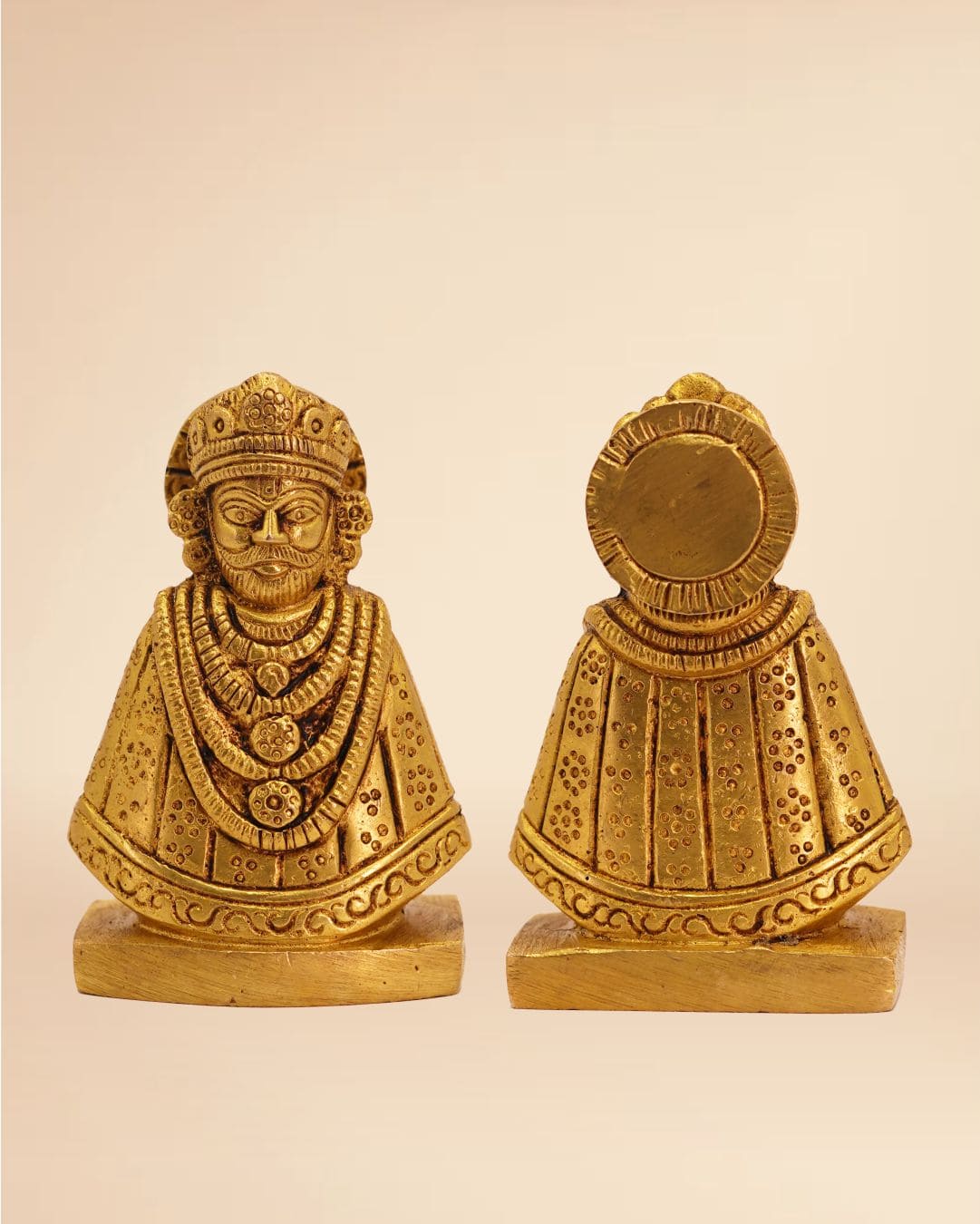 Brass Khatu Shyam Idol 1.5inch x 2inch - Shyam Baba Statue for Puja & Home